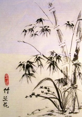 Китайская живопись гохуа бамбук