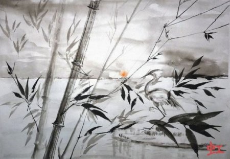 Суйбокуга Суми-э живопись тушью