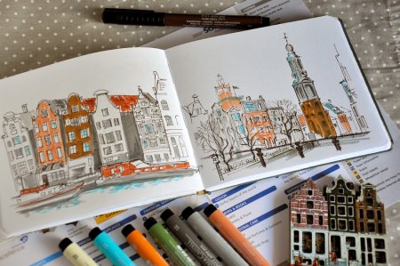 Рисунки в скетчбук маркерами