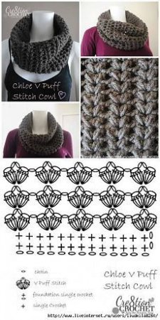 Шарф хомут крючком схемы