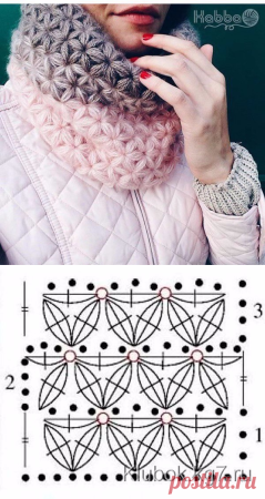 Узор звездочки крючком