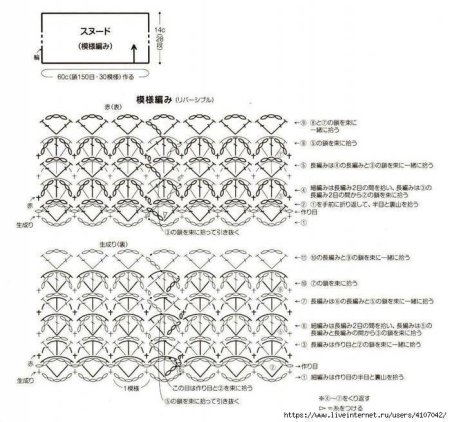 Узор для снуда крючком схема