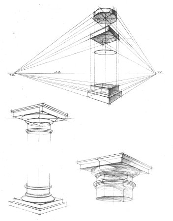 Капитель дорического ордера построение