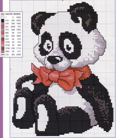 Схема вышивки крестом Панда
