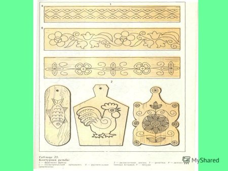 Элементы контурной резьбы по дереву