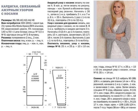 Вязать кофту спицами для женщин схемы и описание 54 размер