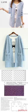 Кардиган женский спицами для начинающих схемы