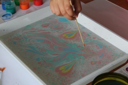 Нетрадиционная техника рисования эбру рисование на воде