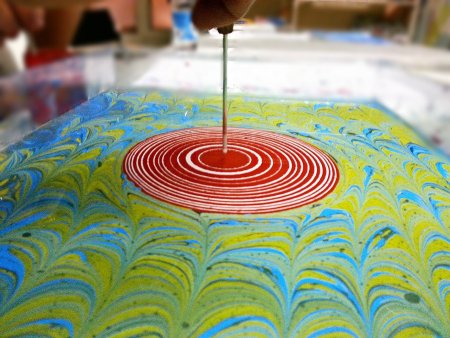 Рисование красками на воде техника эбру