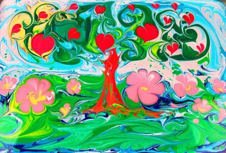 Рисование на воде эбру