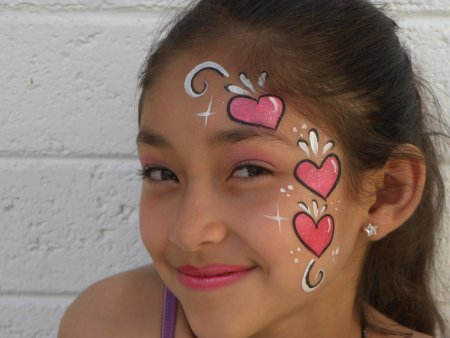 Аквагрим сердечки