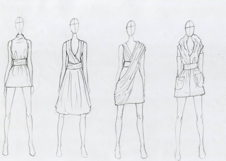 Эскизы одежды дизайнеров