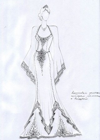 Эскизы современных платьев
