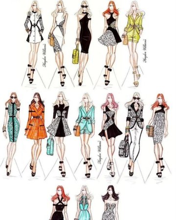 Эскизы одежды дизайнеров