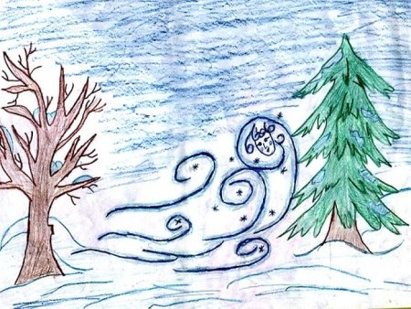 Рисование зимний пейзаж