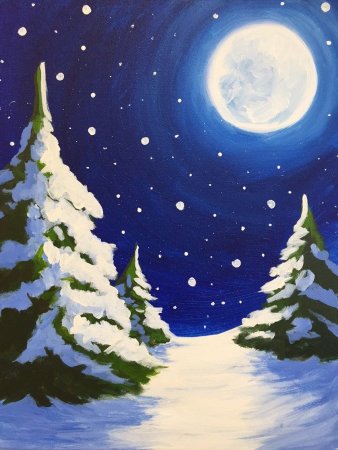 Рисование с детьми зима