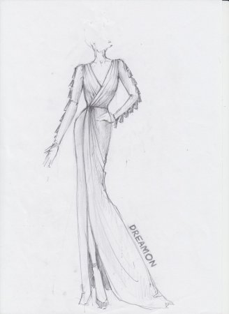 Рисунки платьев модельеров