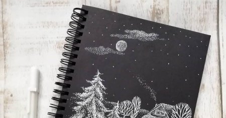 Скетчбук белой ручкой