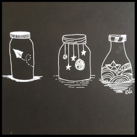 Скетчи на черной бумаге