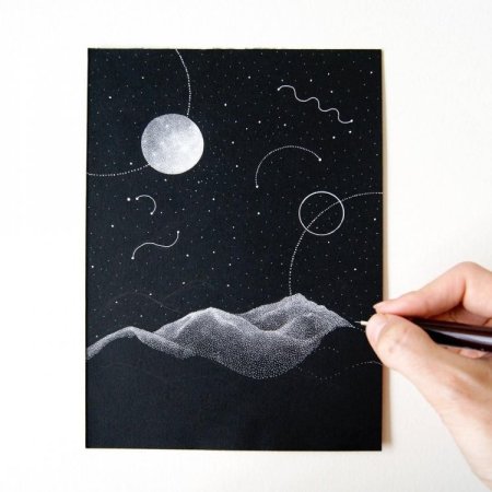 Рисуем на черной бумаге