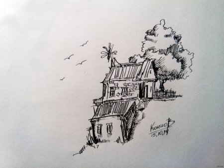 Простые рисунки тушью