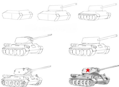 Танк рисунок сбоку детский