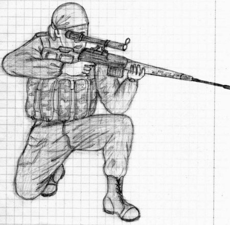 Солдат карандашом