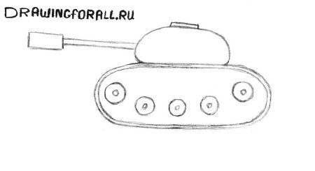 Танк рисунок сбоку детский