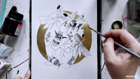 Скетчи гелевой ручкой