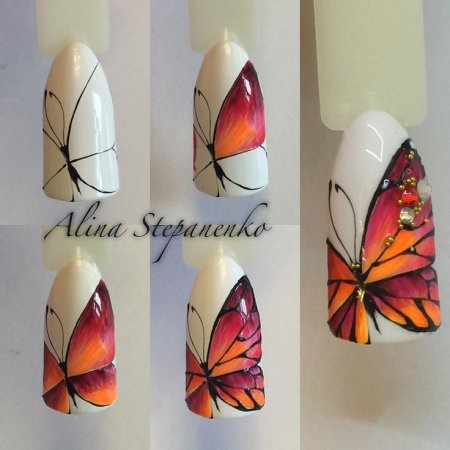 Тонкие линии на ногтях