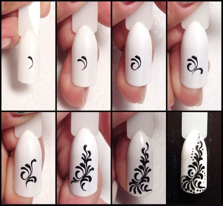 Вензеля на ногтях для начинающих