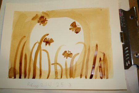 Рисование кофейным раствором с детьми