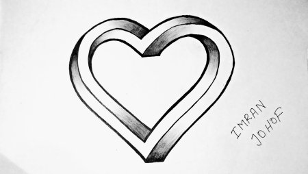 Сердце рисунок карандашом