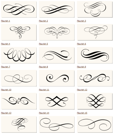 Флоришинг каллиграфия росчерки
