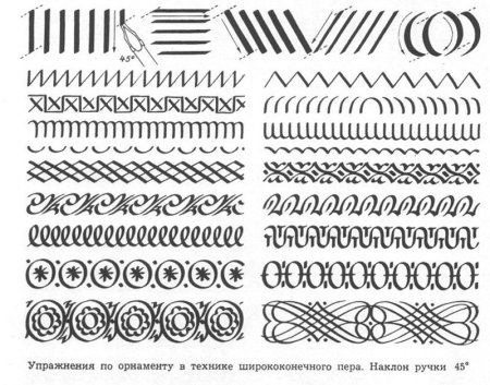 Ширококонечное перо упражнения