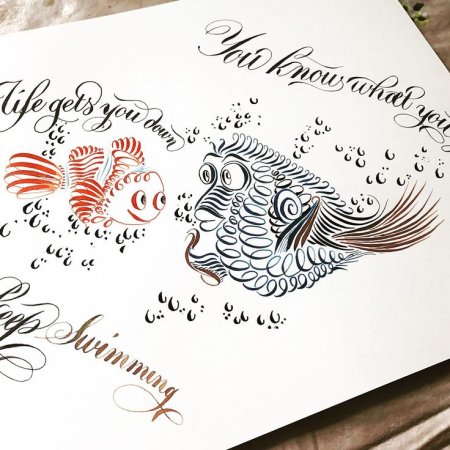 Флориши леттеринг каллиграфия