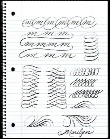 Упражнения для тренировки каллиграфического почерка