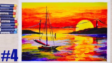 Рисунки масляными мелками для начинающих