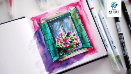 Рисунки на окнах маркером
