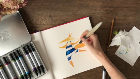 Скетч аквамаркерами