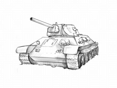 Танк т-34 рисунок