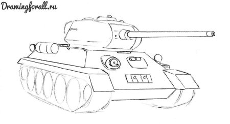 Т 34 для срисовки сбоку
