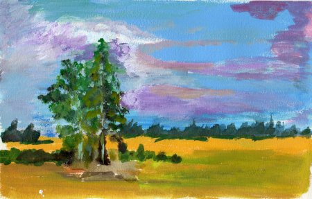 Пейзаж темперой