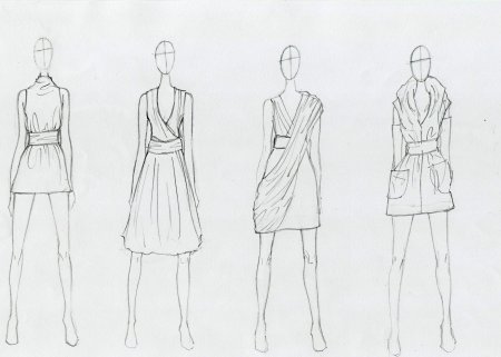 Эскизы для рисования одежды