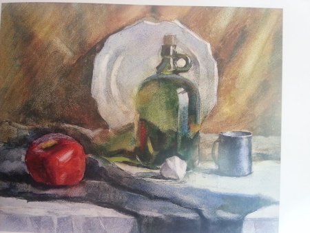 Этюд натюрморта акварелью на пленэре