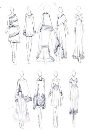 Эскизы для рисования одежды