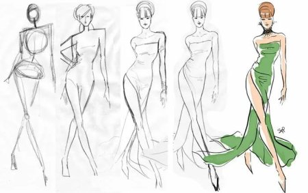Эскизы одежды дизайнеров