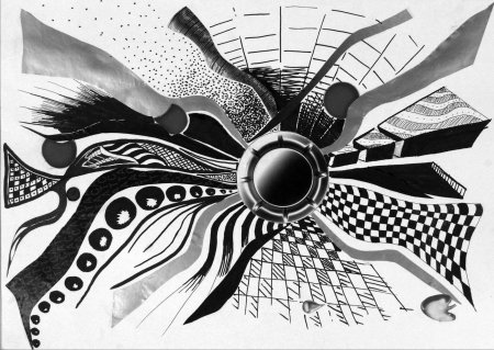 Абстрактная композиция тушью