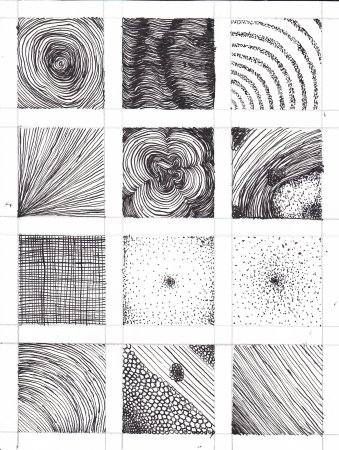 Фактуры в графике карандашом