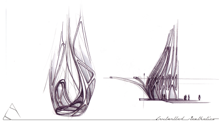 Центр Гейдара Алиева рисунок